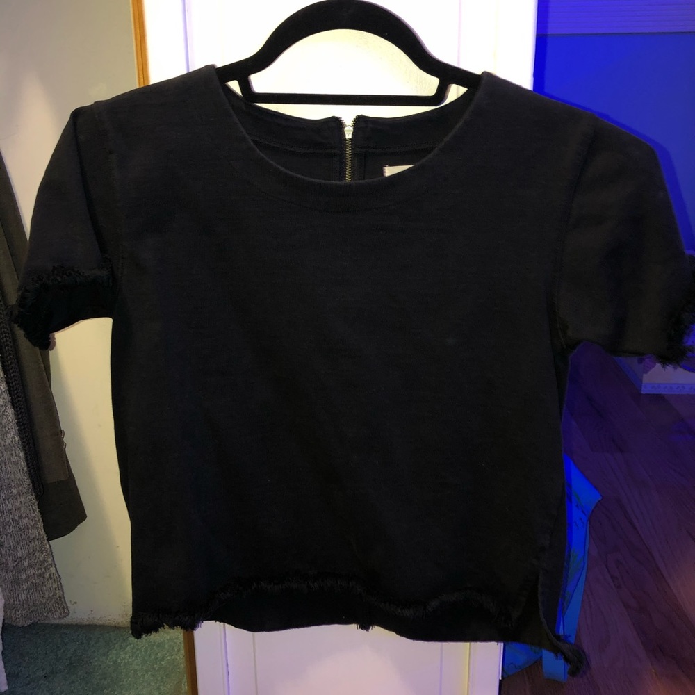 Black shirt with fringe